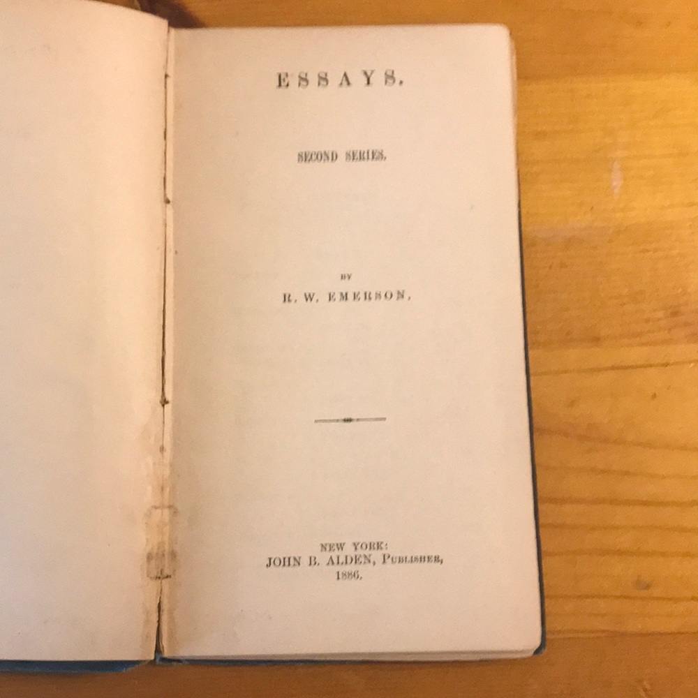 Ralph Waldo Emerson  essays 2nd series 1886